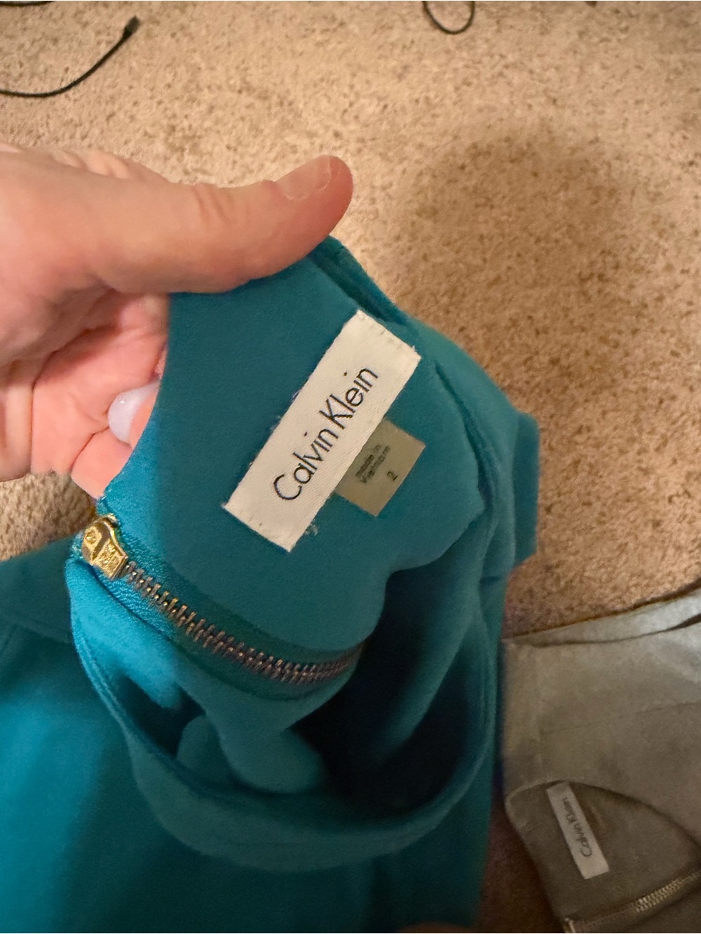 CK sz 2 lot of 4 sheath Scuba Calvin Klein dresses teal dress - Picture 6 of 10